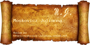 Moskovicz Julianna névjegykártya